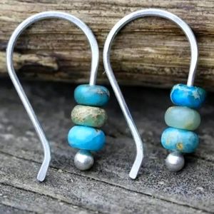 Handmade turquoise beaded earrings